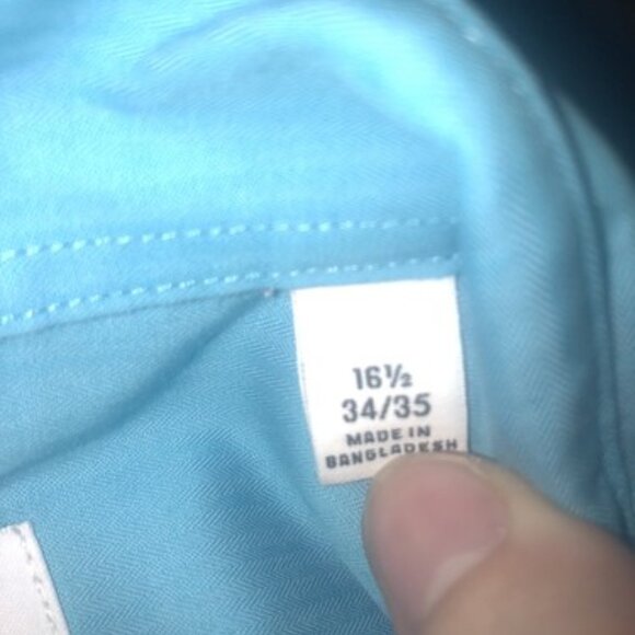 Calvin Klein Mens Large Blue Slim Fit Performance Long Sleeve Button Up Shirt - Picture 3 of 9